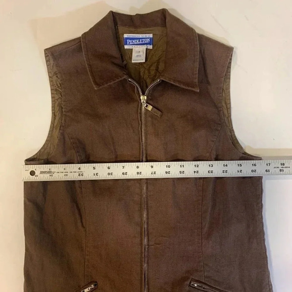 Pendleton Women's Vintage‎ Linen Full Zip Made in Hong Kong Vest Size 4 - Picture 9 of 11